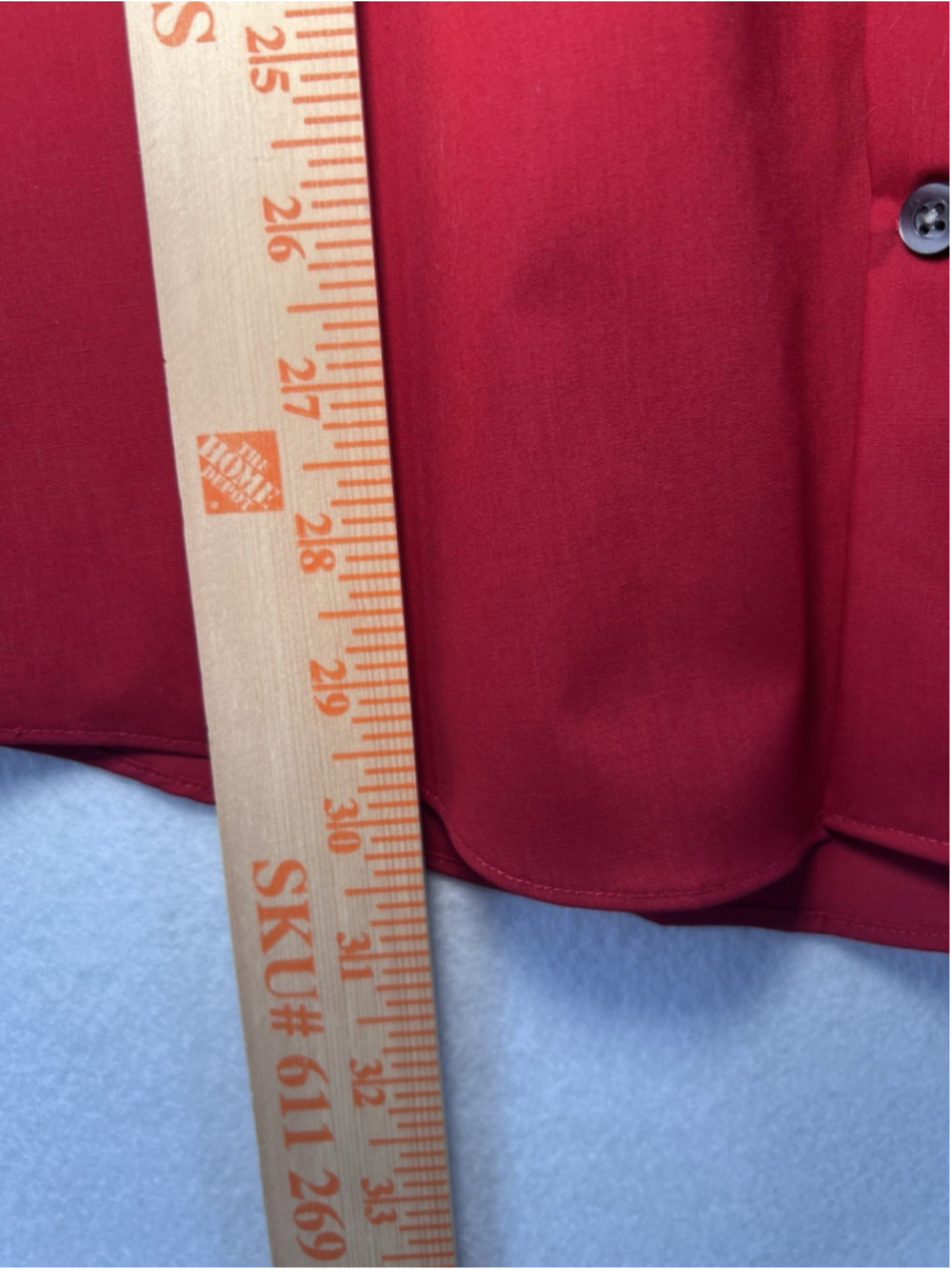 J.Ferrar Dress Shirt Slim Fit Long Sleeve Men's Size M 15-15.5 Red Button Up - Picture 9 of 12